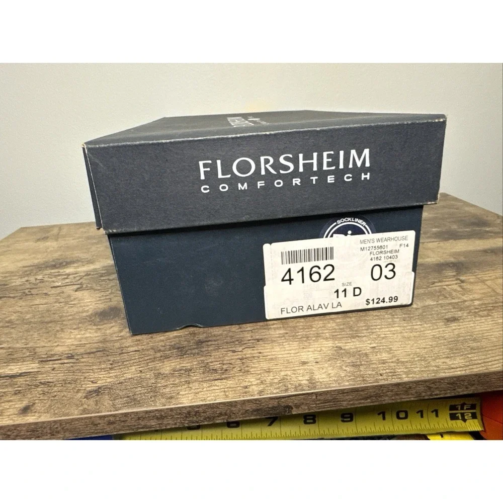 Men's Florsheim 11256-200 Brown Leather Square Toe Oxford Dress Shoes Size 11D